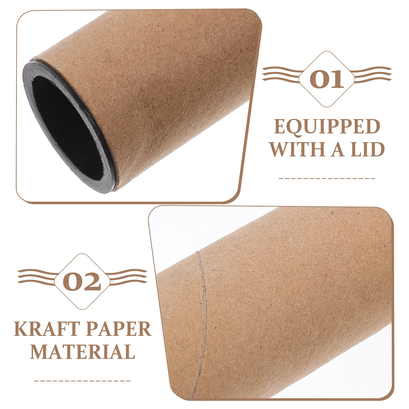 10Pcs Mailing Tubes for Posters Brown Cardboard Tubes Artwork Storage Tube Secure Shipping for Graphics and Charts