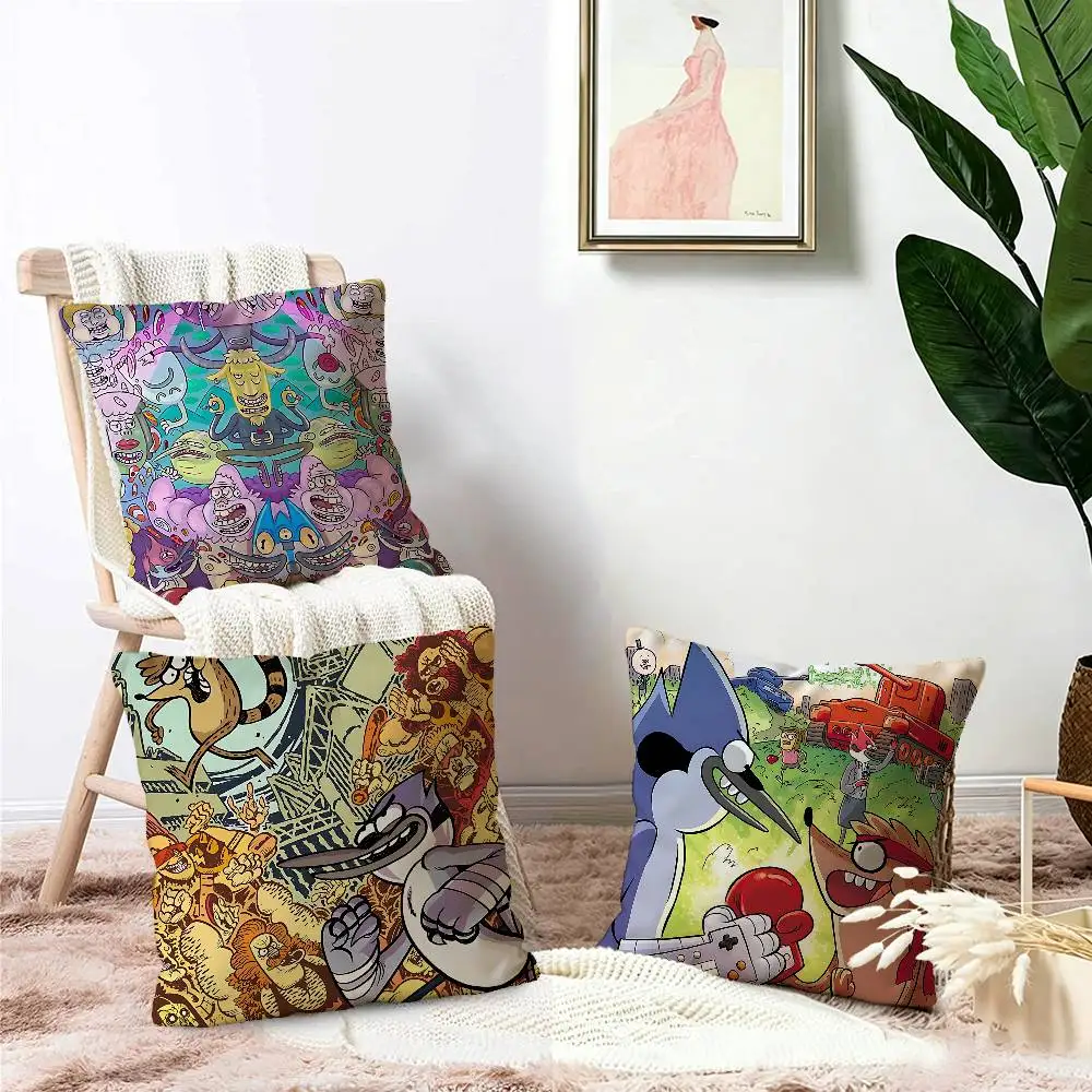 R-Regular Cartoon Show Office Cushion Pillowcase Car Cushion Cover45X45CM Lumbar Pillowcase Sofa Pillowcover