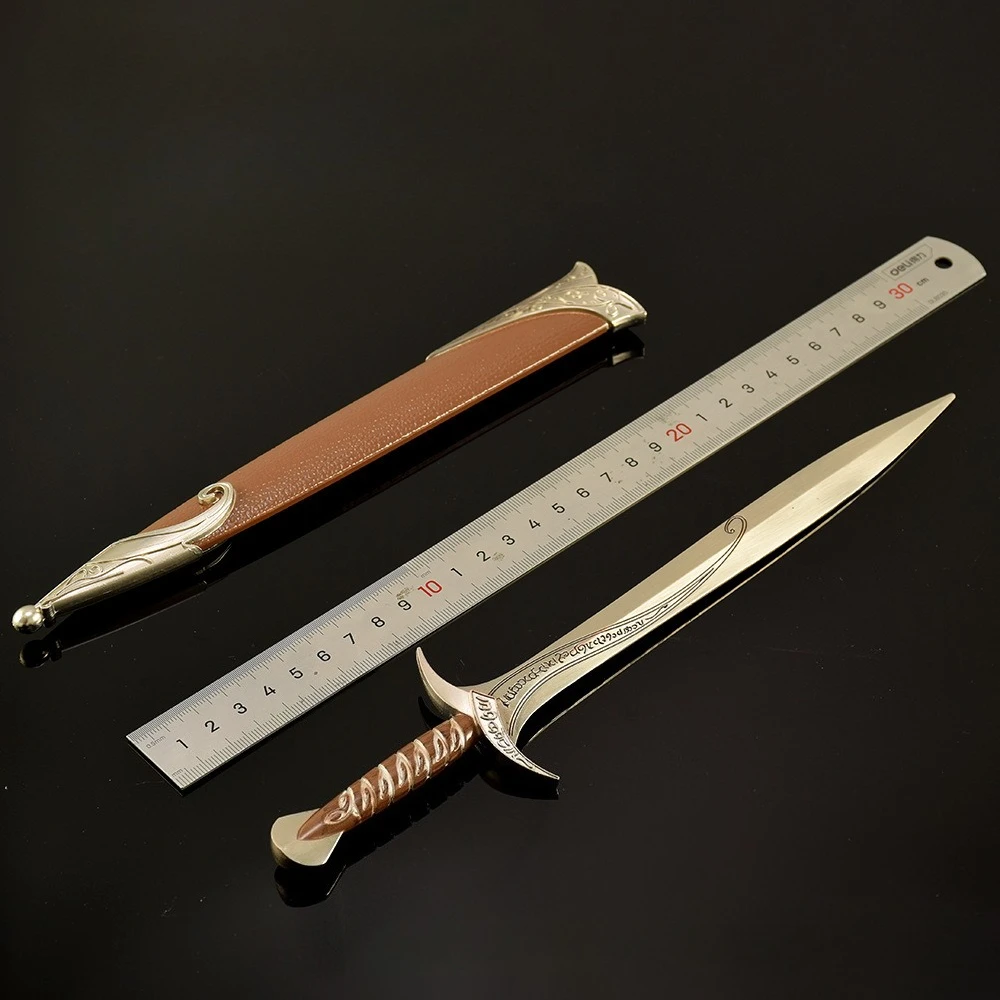 30 cm Ring Koning Film Perifere Middeleeuwse Piercing Zwaard Metalen Wapen Model Katana Samurai Ornamenten Speelgoed Collecties Geschenken Speelgoed