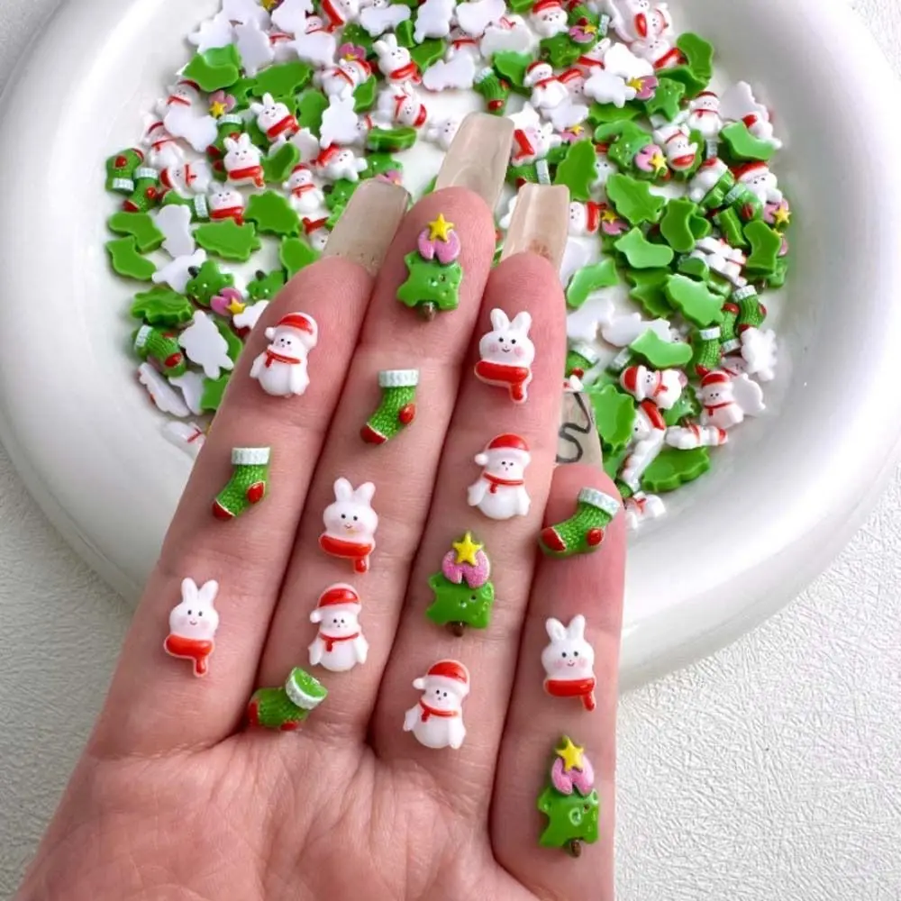 ชุดตกแต่งเล็บคริสต์มาส 10 ชิ้น/ชุด อุปกรณ์ตกแต่งเล็บคริสต์มาส ของประดับเล็บ อุปกรณ์ทำเล็บ คริสต์มาส นail rhinestones