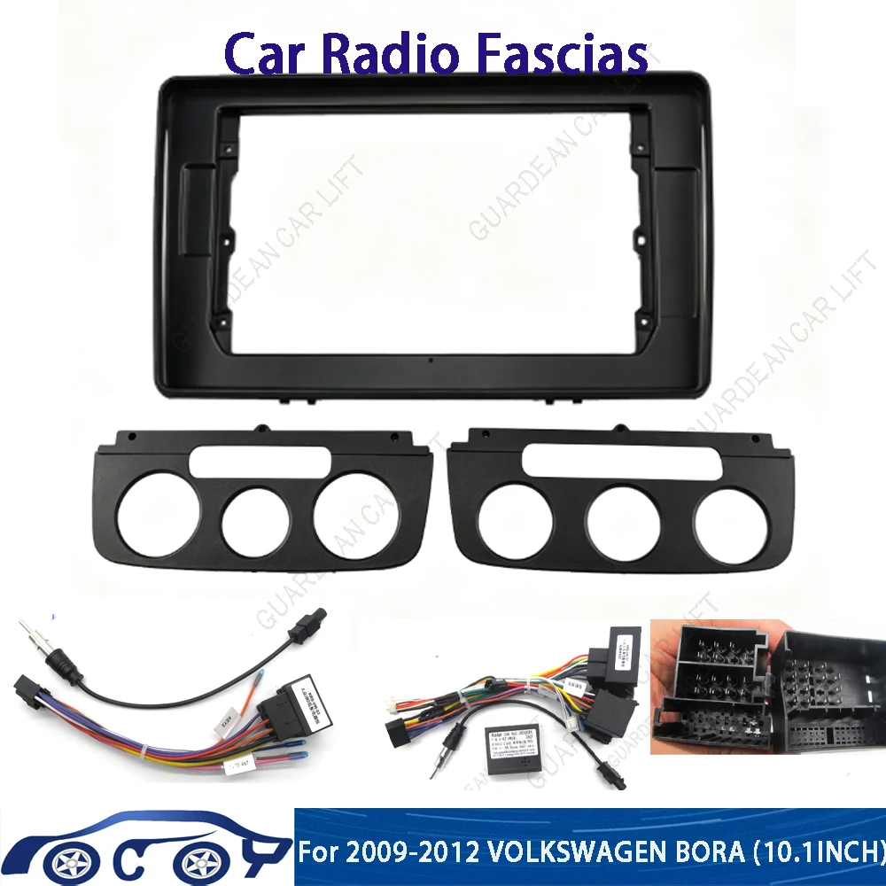 10.1Inch Car Radio Fascia Frame For 2009-2012 VOLKSWAGEN BORA Android Stereo Dashboard Mount Kit With Cable Canbus Decoding