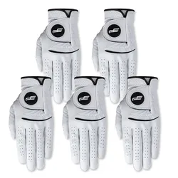 PLAYEAGLE Men's Golf Glove 5pcs Left Hand Breathable Premium 3A Cabretta Leather Swing Training Gloves