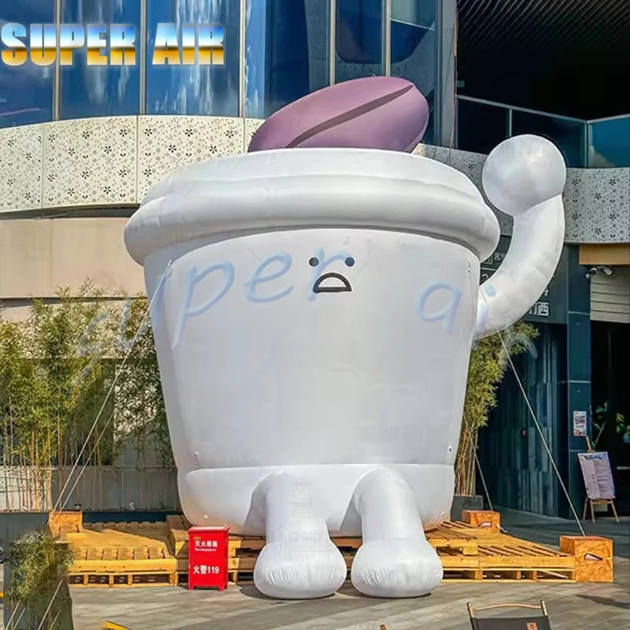 Customized giant inflatable cartoon coffee cup doll,inflatable drink cup,outdoor activities decoration advertising props