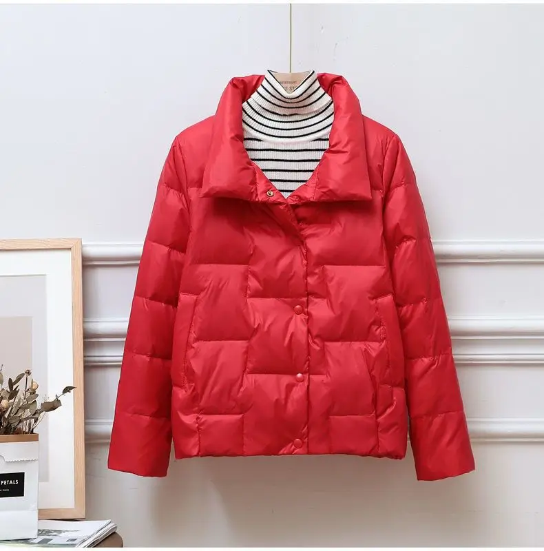 2023 Spring Autumn New Down Jacket Women's Jackets Stand-Up Collar Coat for Women Light Outerwear Female Korean Down Coat Tops