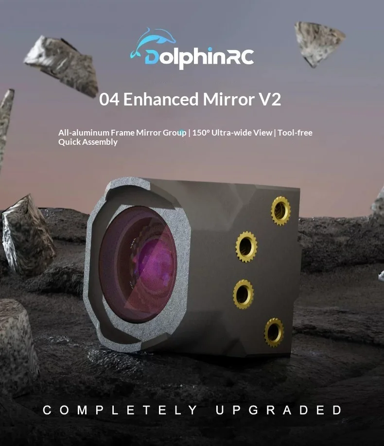DolphinRC V2 Wide Angle Lens Housing for DJI O4 O4Pro Wide Mod Kit with ND Filter & Coaxial Cable 150mm