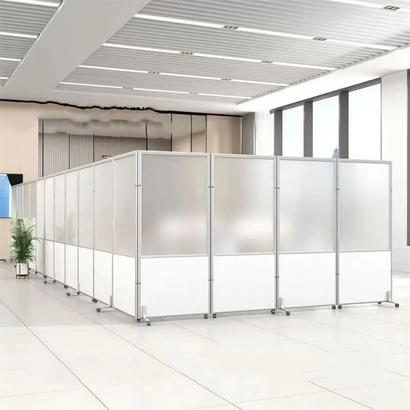 Office acrylic mobile transparent screen baffle company push-pull simple foldable activity workshop partition wall