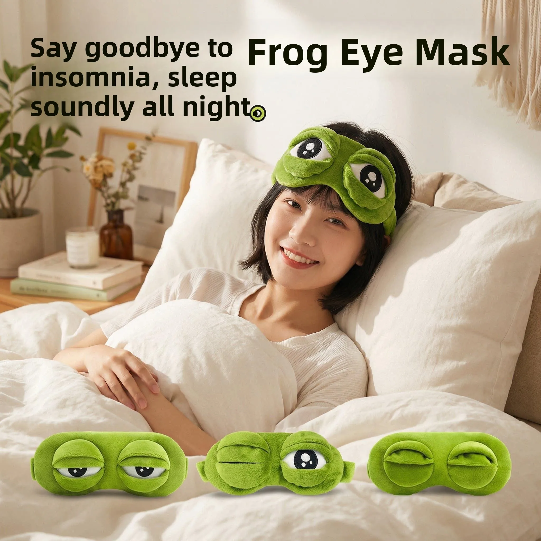 Sad Frog Sleep Eye Mask Unisex Cute Summer Sleeping Ice Bag Funny Cartoon Eye Cover Protective Gear Light Blocking Eye Shade