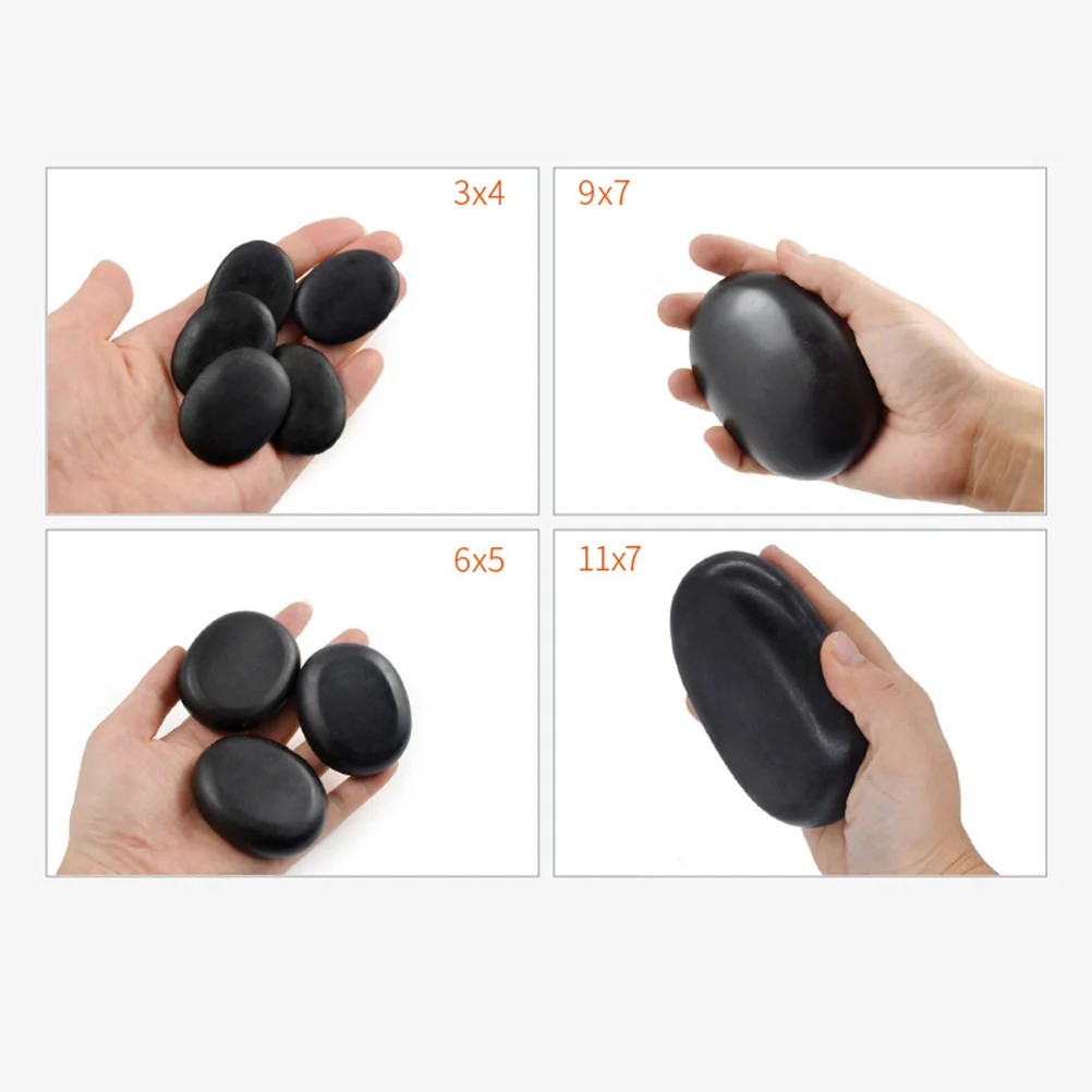 

2Pcs Black Volcanic Energy Stones for Spa Massage Heat Retaining Stones with Oil Absorption Pores Ideal for Home Or Professional