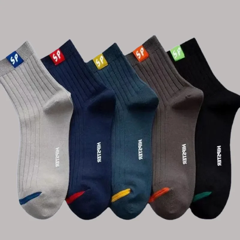 Chaussettes mi-mollet respirantes pour hommes et femmes, bas de sport décontractés pour couples, été, 5/10 paires