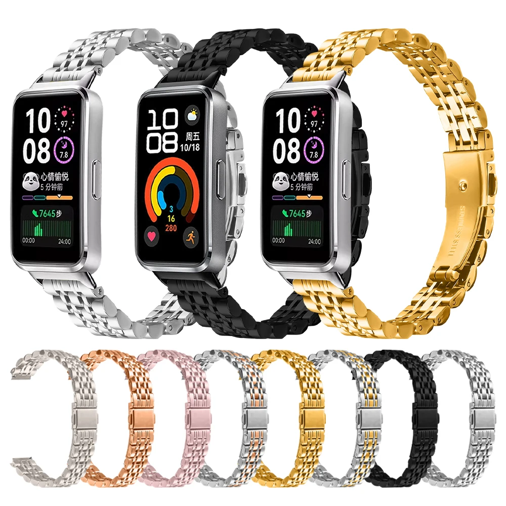 

Оригинальный ремешок из нержавеющей стали для Huawei Band 10/9/8, устойчивый к царапинам, дышащий браслет