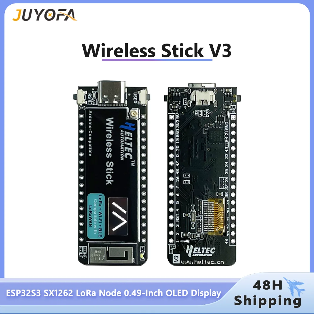 

Meshtastic Heltec Wireless Stick V3 ESP32-S3FN8 SX1262 IOT Development Board With 0.49-inch OLED Display Support BLE WiFi LoRa
