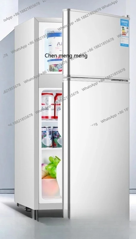 Double-door large-capacity refrigerator for first-class energy-saving household mini-small rental room