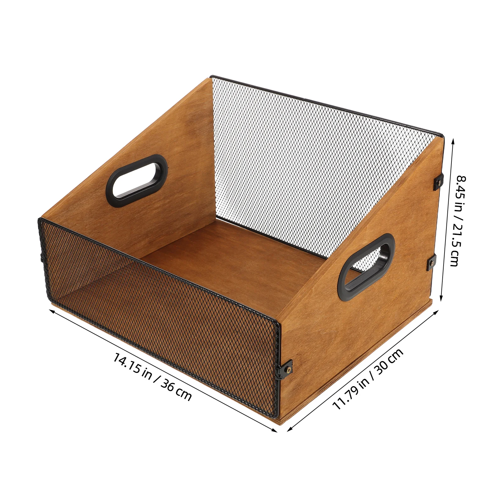 Wooden Record Storage Crate Vinyl Album Organizer Rustic Media Storage Holder Handles Desktop File Organizer Vinyl Records Box