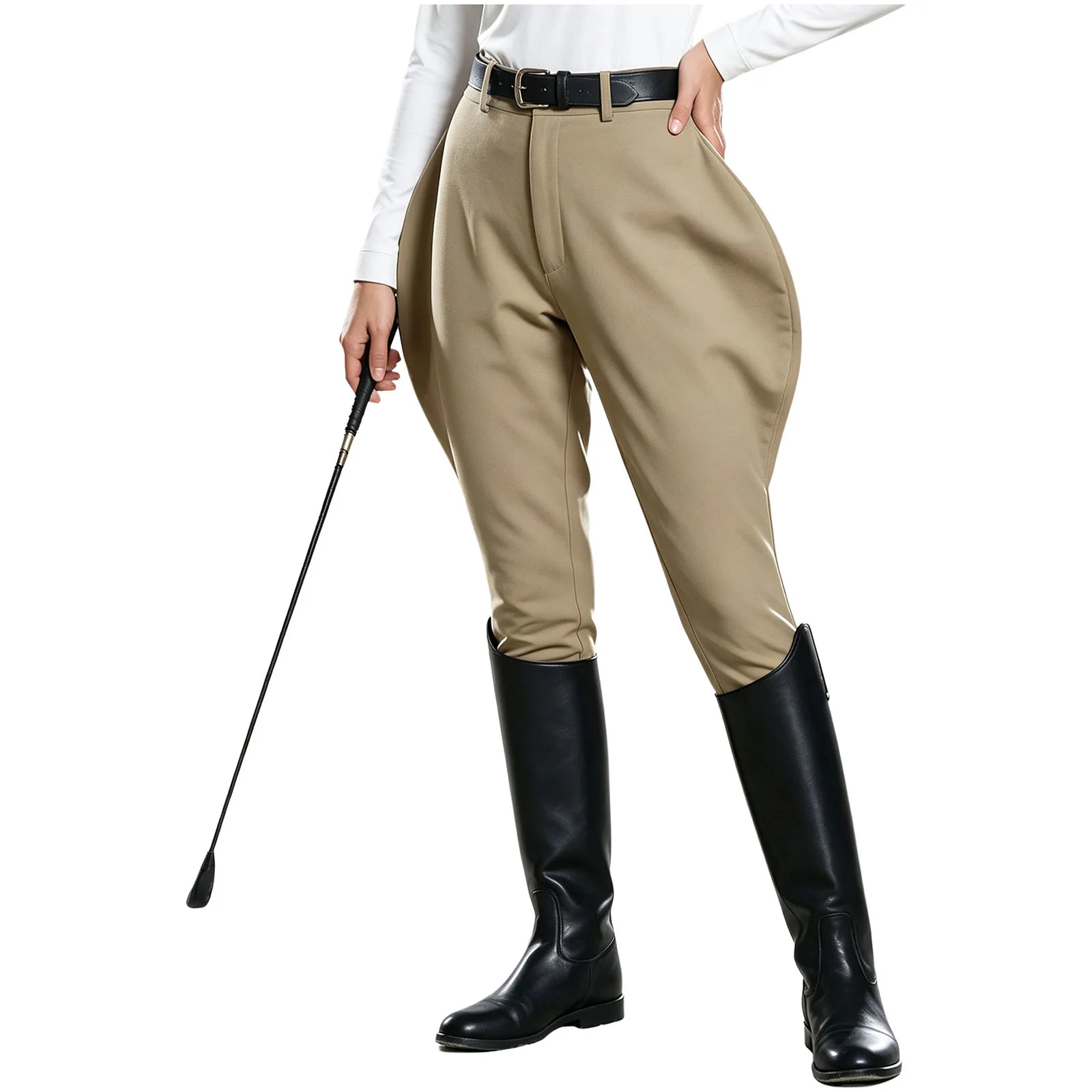 Men Women Jodhpurs Horse Riding Pants Zipper-fly Pants Equestrian Breeches for Outdoor Party Carnival Performance Pencail Pants