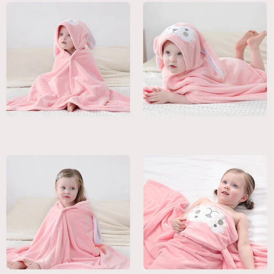 Kids Bathrobe Newborn Super Soft Bath Towel Blanket Warm Sleeping Swaddle Wrap for Infant Boys Girls Toddler Baby Hooded Towels