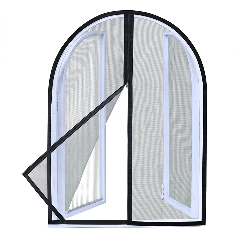 Round Mosquito Net Curved Arched Window Screen Net Zipper anti-mosquito Customized Black White Fly Insect Mesh Fiberglass Mesh