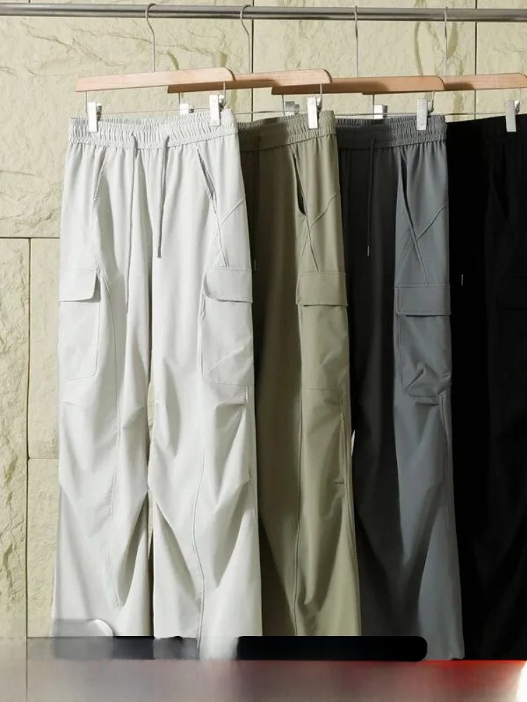 Outdoor Sports Casual Pants Quick Dry Multi Pocket Design Spring Summer Unisex Mountain Series Cargo Pants Youth Nylon Spandex