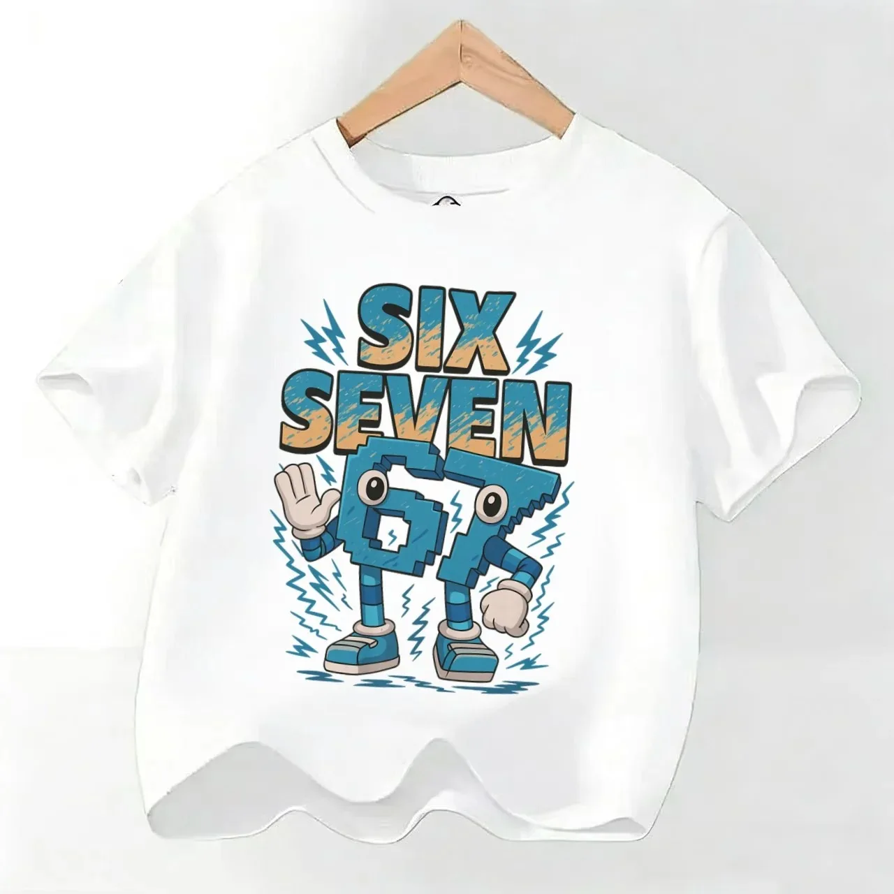 

Summer Children's T-shirt Cotton Casual Fashion Kids Clothing 67 Six Seven Cute Print Trendy Boys Girls Short Sleeve Tees Tops