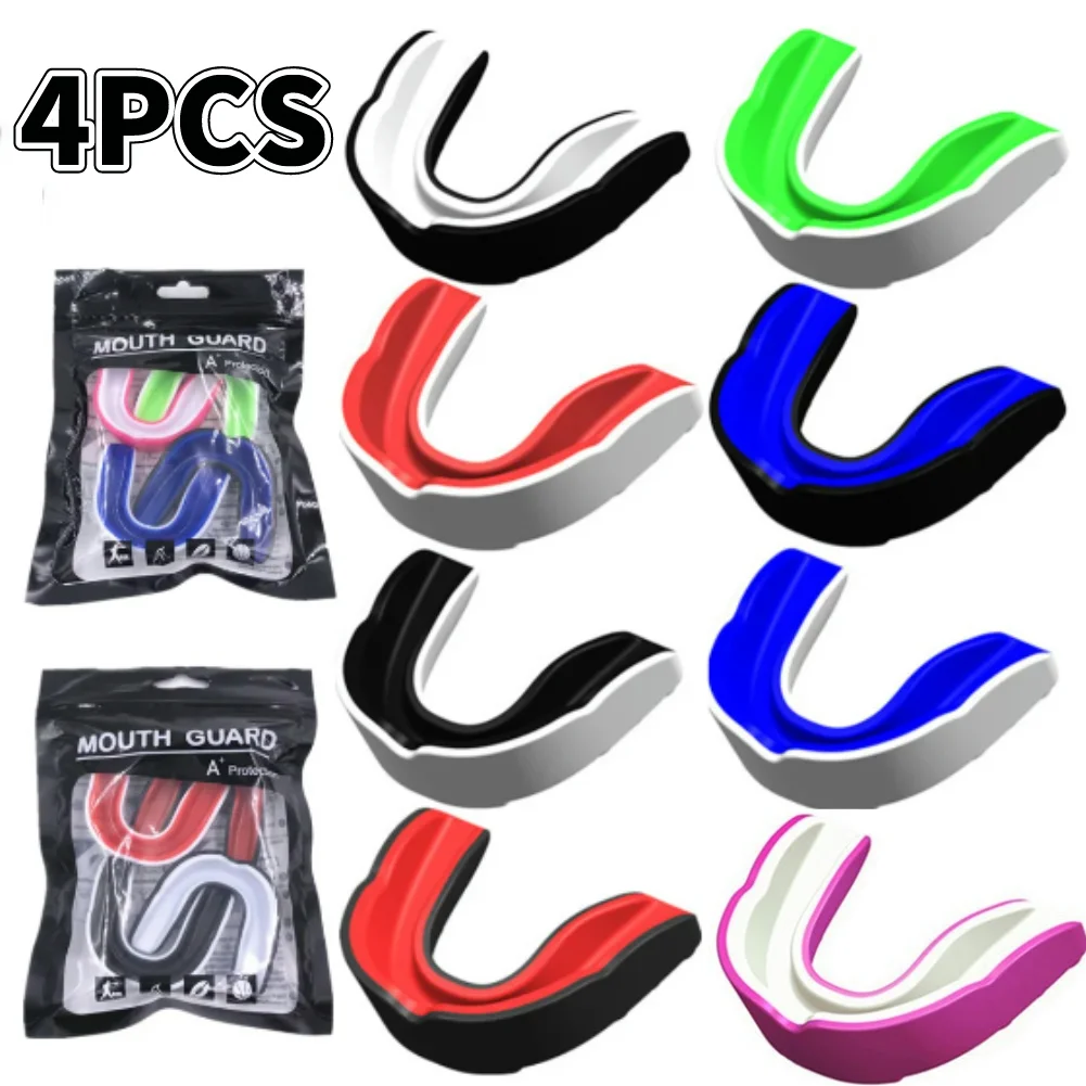 4Pc Professional Fighting Training Tooth Protection EVA Boxing Gum Shield Combat Sport Mouthguard Muay Thai Fighting Mouth Guard