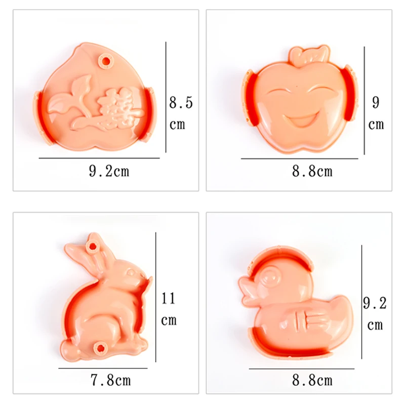 1/4Pcs Sushi Mold Maker Sushi Making Kit Cartoon Small Animals Onigiri Rice Ball Mold Kid Packed Lunch Kitchen Tools Accessories