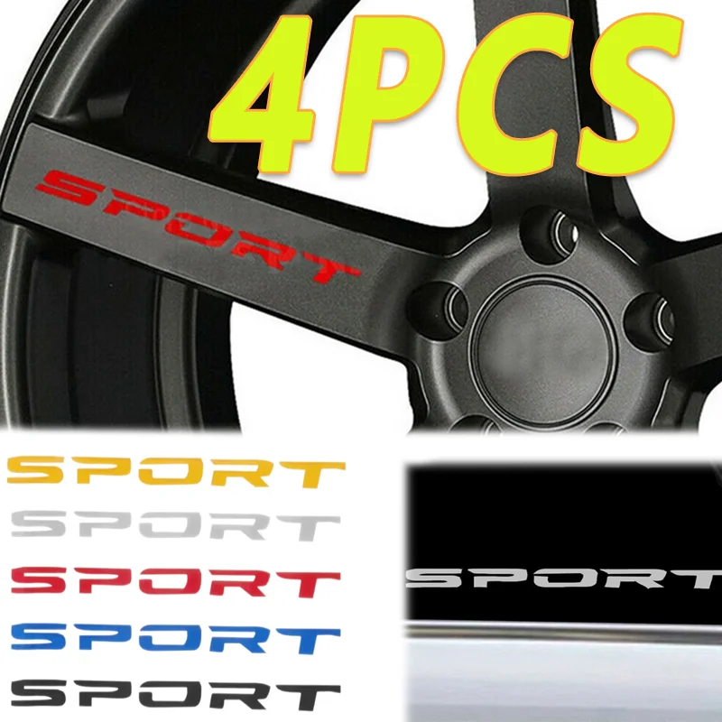 

Fashion 4pcs Car Stickers Wheels Rims Sport Racing DIY Stripes Decorative Stickers Emblem Car Styling Car SUV Truck Accessories