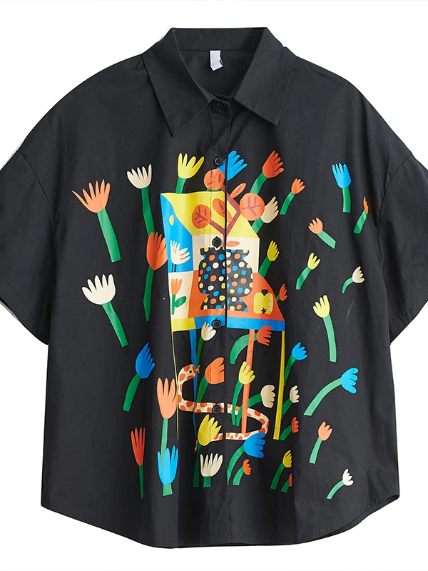 ريترو Sle ثلاثية الأبعاد طباعة ort Sve المرأة irt تصميم فضفاض تخفيف التخسيس توب صيف 2025 حجم كبير عادية Faion #5