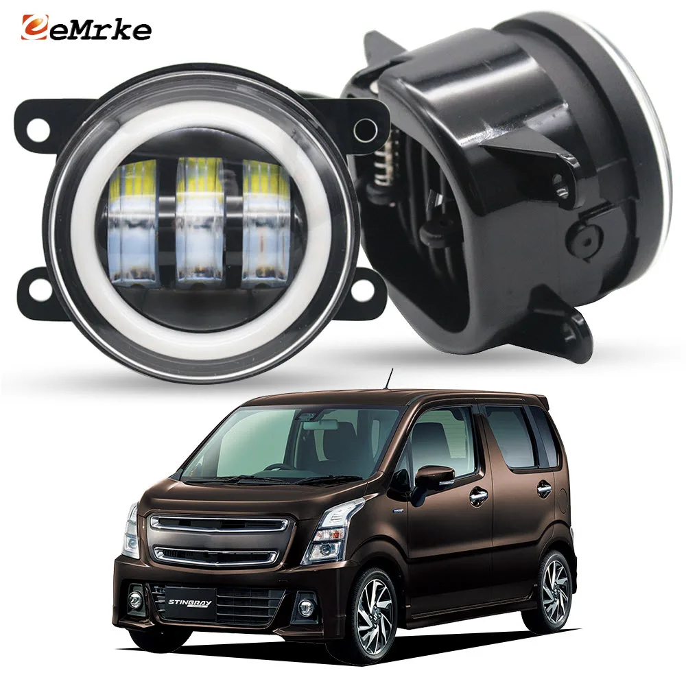 

Светодиодные противотуманные фары дальнего света для Suzuki Wagon R Stingray MH44S MH95S 2017-2021, передний автомобильный указатель поворота Angel Eye DRL Halo Ring
