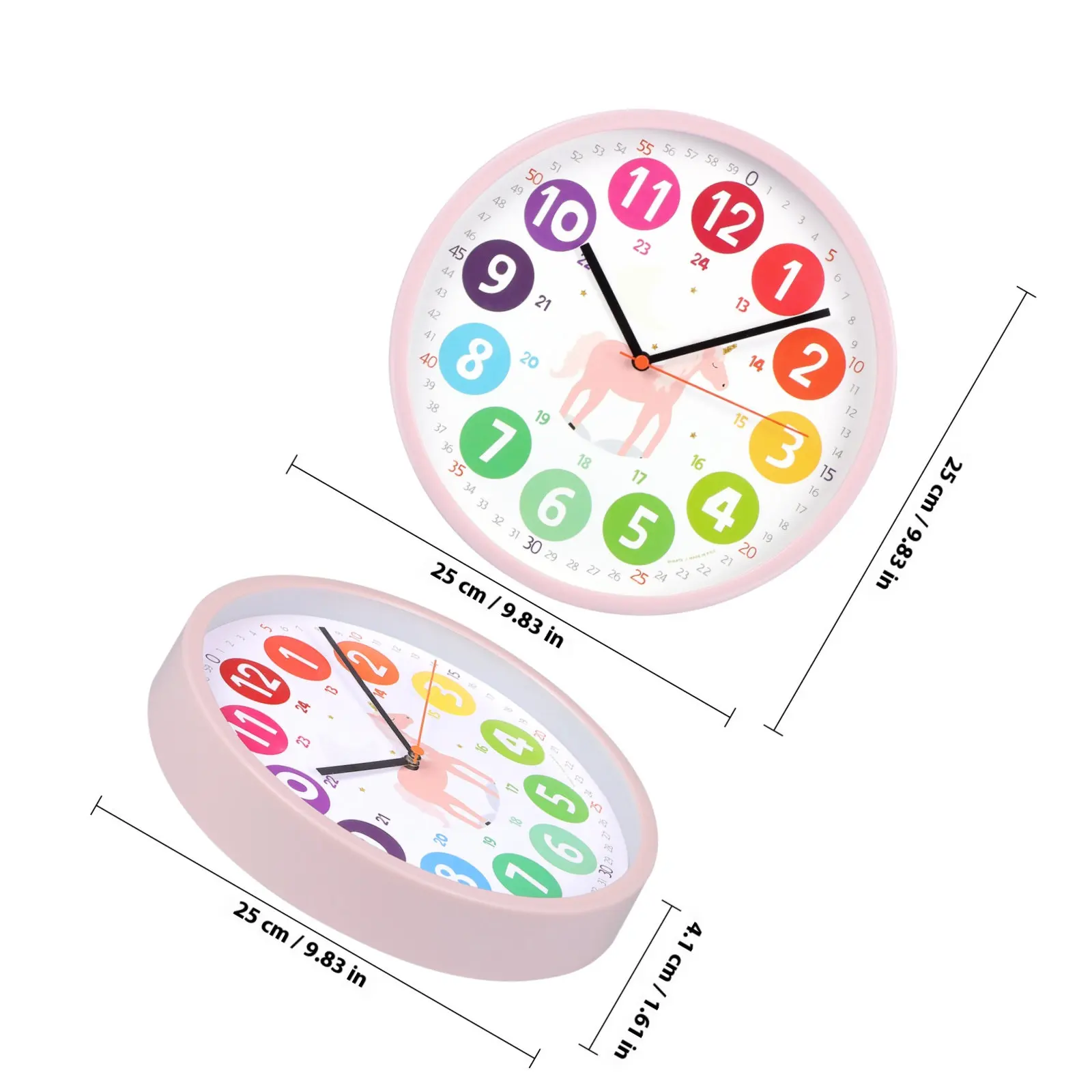 Learning Clock Silent Non Ticking Wall Clock Featuring Colorful Numbers Playful Patterns Time Teaching Tool Nursery