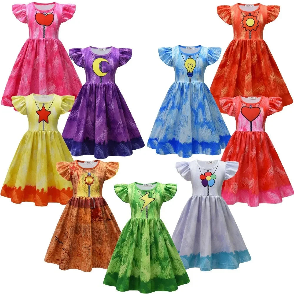 

Anime Catnap Cosplay Costume Kids Terrifying Smiling Animal Cartoon Printing Ruffle Dresss Girls Role Play Dress Halloween Party