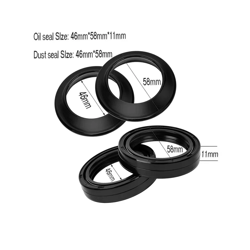 46x58x11 46 58 11 Oil Seal & Dust Cover Front Fork For Honda Kawasaki KX125 KX250 KX500 ZX-6 R ZX6 R ZX-9 R ZX9