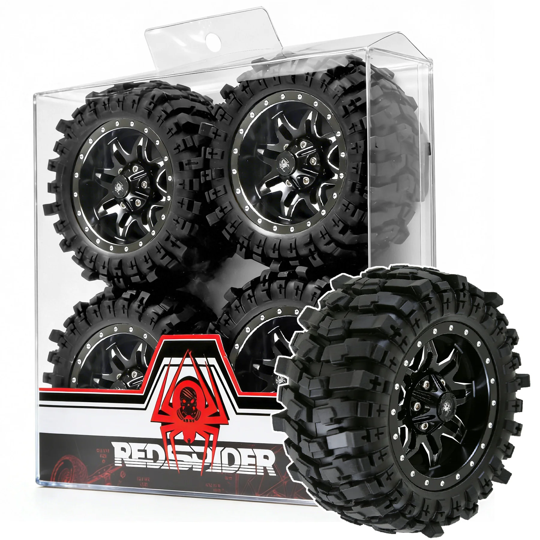 4 szt. opon 85 mm z metalowymi felgami do samochodów RC Crawler 1/10 TRX4 TRX6 SCX10 SCX10 II 90046 SCX10 III AXI03007 Gen7/8 D90 VS4-10