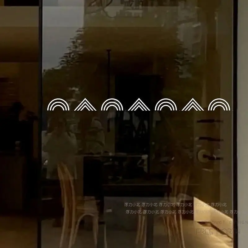 Minimally Designed Lines Anti-collision Glass Waistlines Decor Shopping Offices Kitchens Decorative Sticker Glass Window Display
