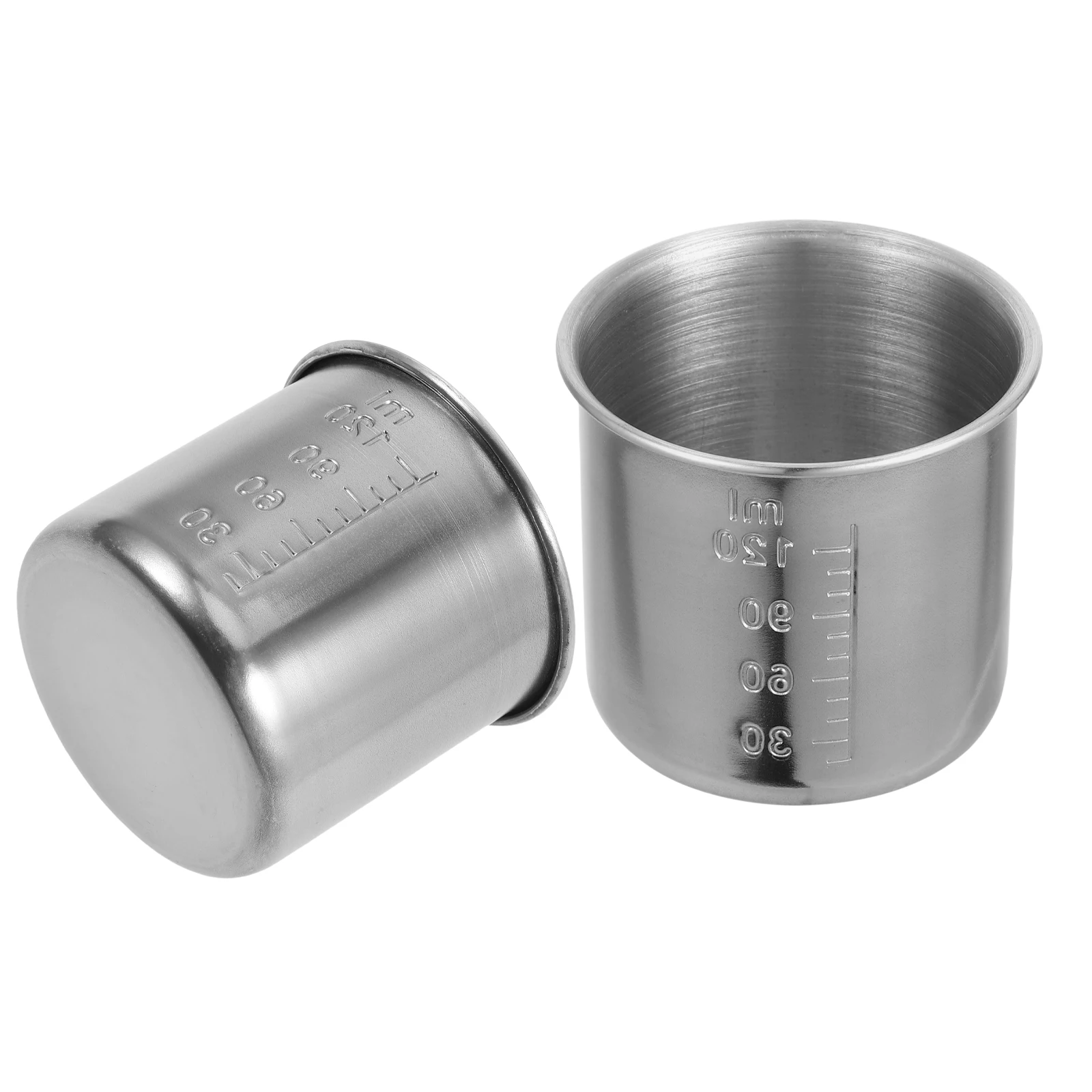 

2Pcs 120ml Stainless Steel Measuring Cups for Rice Cooker Precise Markings Multiuse Kitchen Tool Household Container