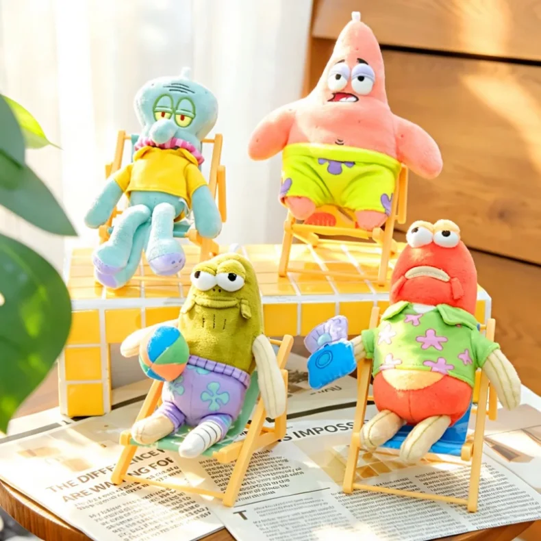 Original Bikini Bottom Stall Series Blind Box Bewegliche Figuren mit Hintergrund, Lustige Hässlich-Süße Flauschige Taschenanhänger Geschenk-Spielzeug – Detail 2