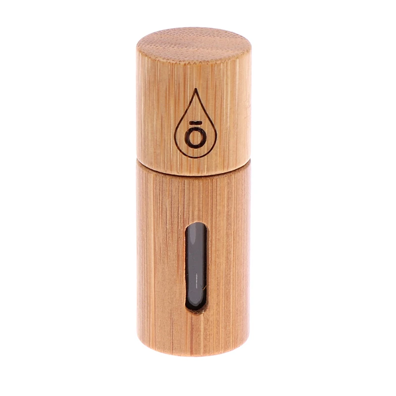 3ML Natural Bamboo Wood Roll On Ball Bottle With Window Essential Oil Sub-bottling Perfumes Roller Bottle