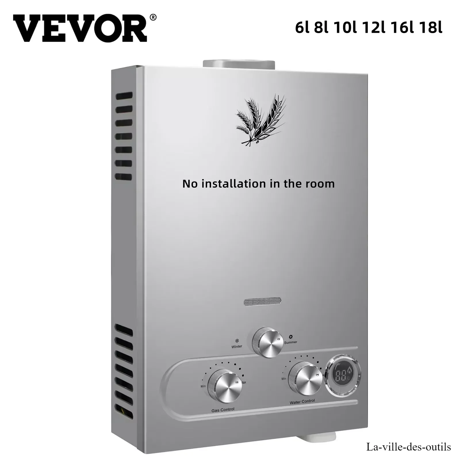 Calentador de agua de gas licuado de petróleo VEVOR LPG 6L 8L 10L 12L 16L 18L calentador de agua de propano butano de gas licuado de petróleo