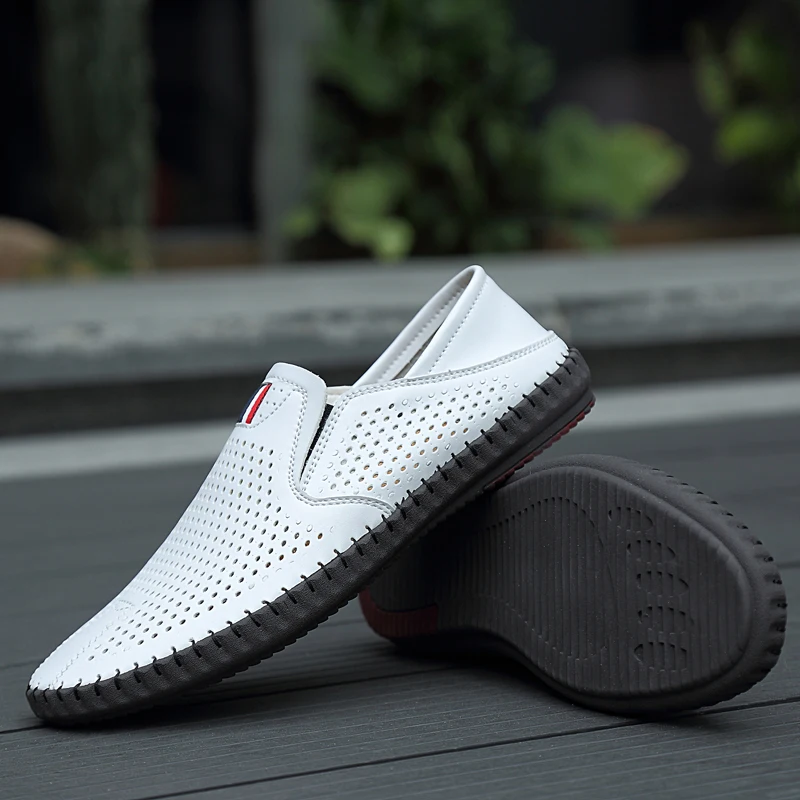 2024 Spring Autumn New Breathable Loafers Soft Sole Anti Slip Trendy Deep Blue Men\'s Flat Shoes Fashion Men\'s Work Shoes