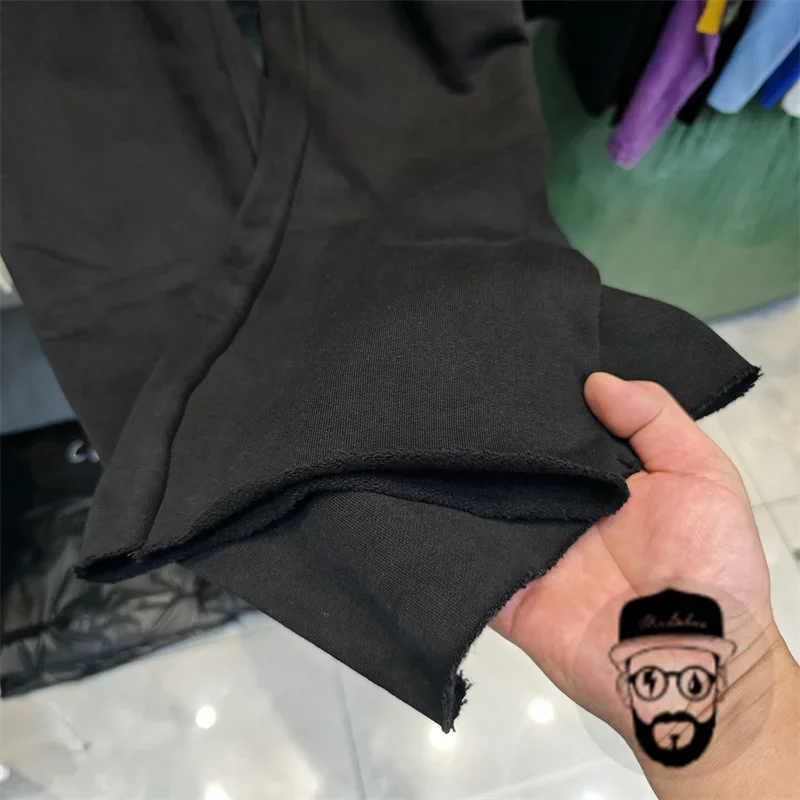 Pantaloni in velluto kanye in bianco e nero con logo stampato pantaloni casual da uomo e da donna baggy hosen