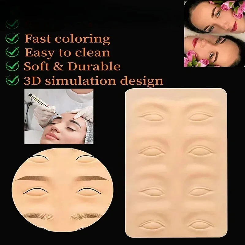 

Permanent Makeup Eyebrow Tattoo Practice Skin Microblading Training Tool Tattoo Eyebrow Latex Practice Eyeliners Supplies Skin