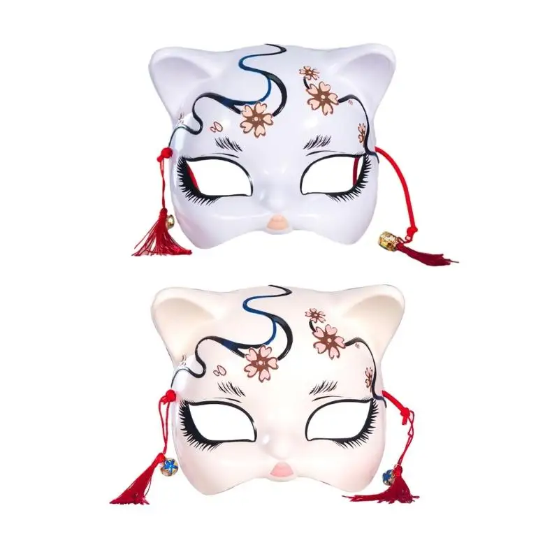 

39BB Kitsune Foxes Mask Halloween Animal Cosplay Costume for Christmas Masquerade
