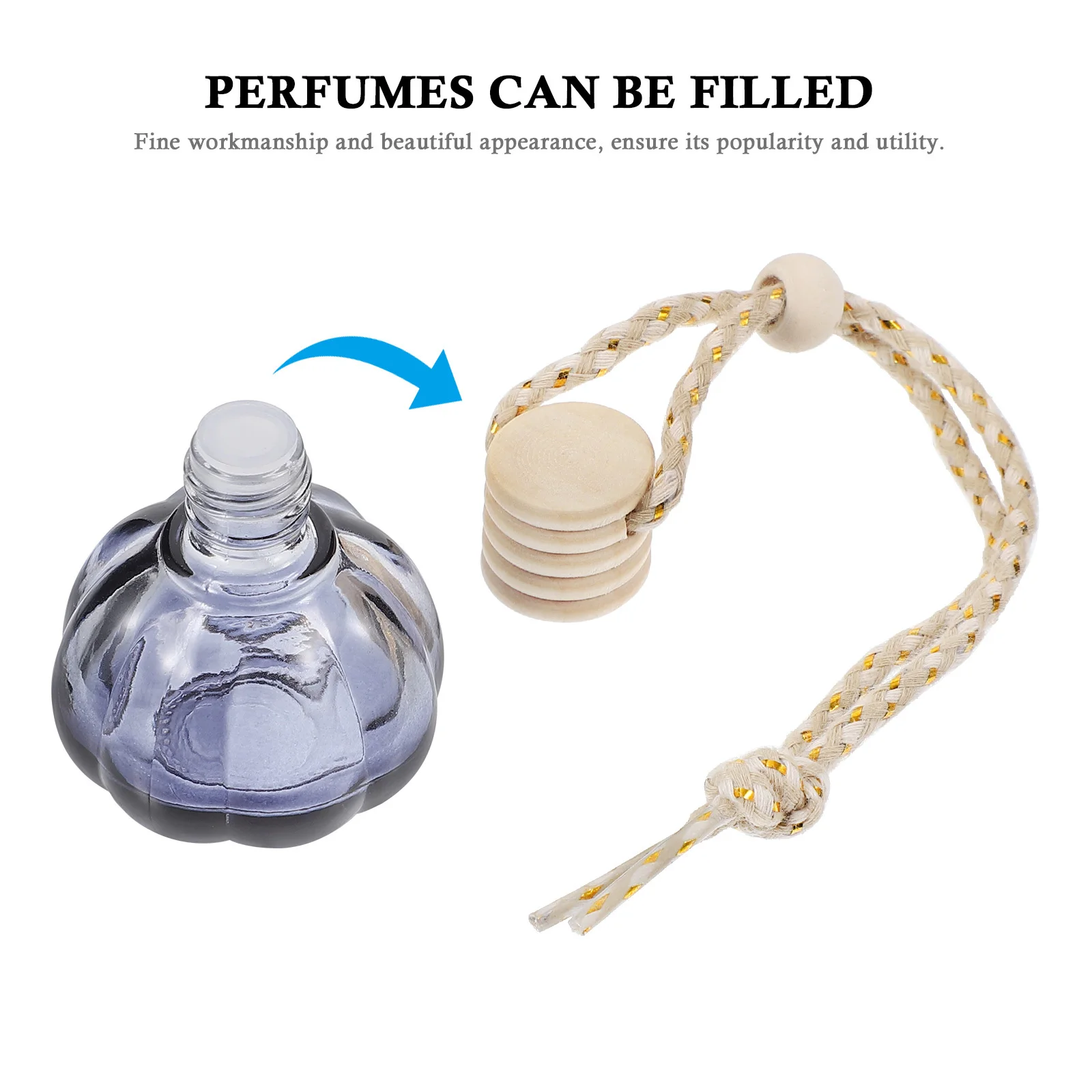 

10Pcs Car Aromatherapy Bottles Beautiful Appearance Strong Fragrance for Auto Decor Car Hanging Perfume Bottle