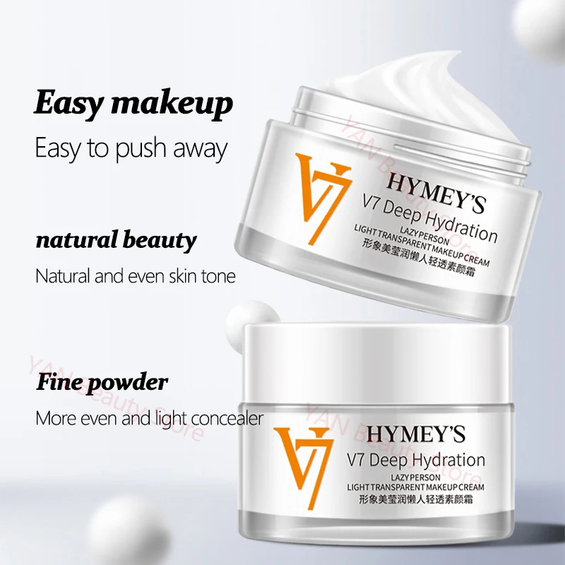 Lazy Concealer Cream Beauty V7 Natural Nude Makeup Instant Whitening Moisturizing Cream Vitamin H Nourish Skin Care Product 50g