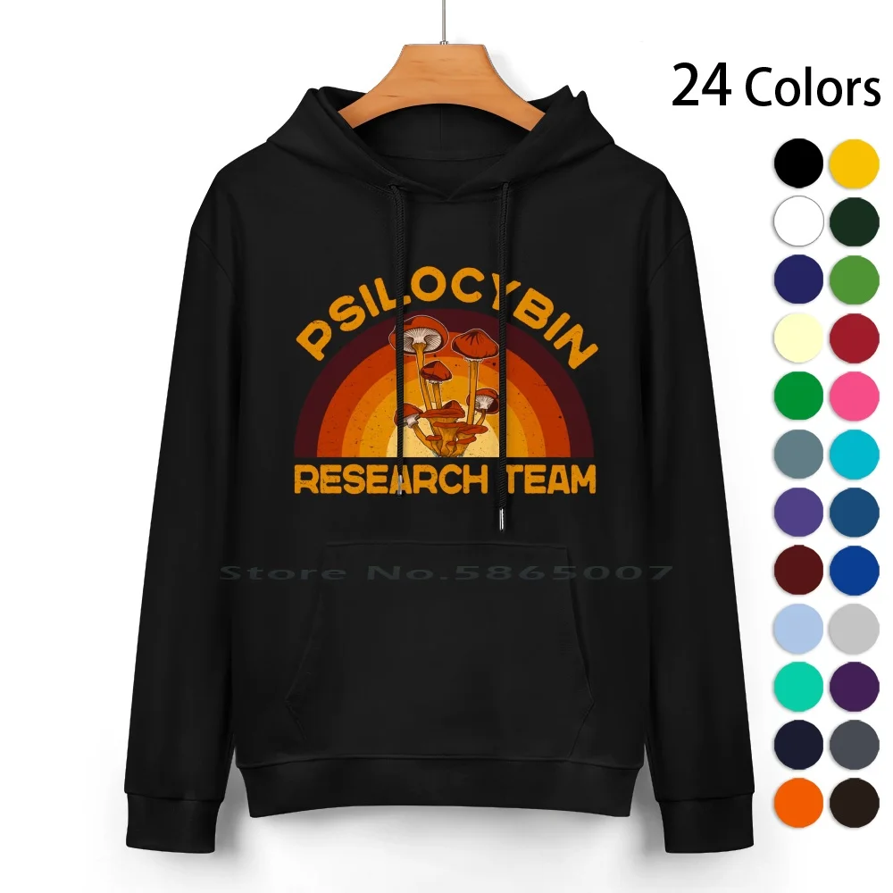 Retro Mushroom Shirt , Vintage Psilocybin Research Team Pure Cotton Hoodie Sweater 24 Colors Retro Vintage Suitable Style Offer