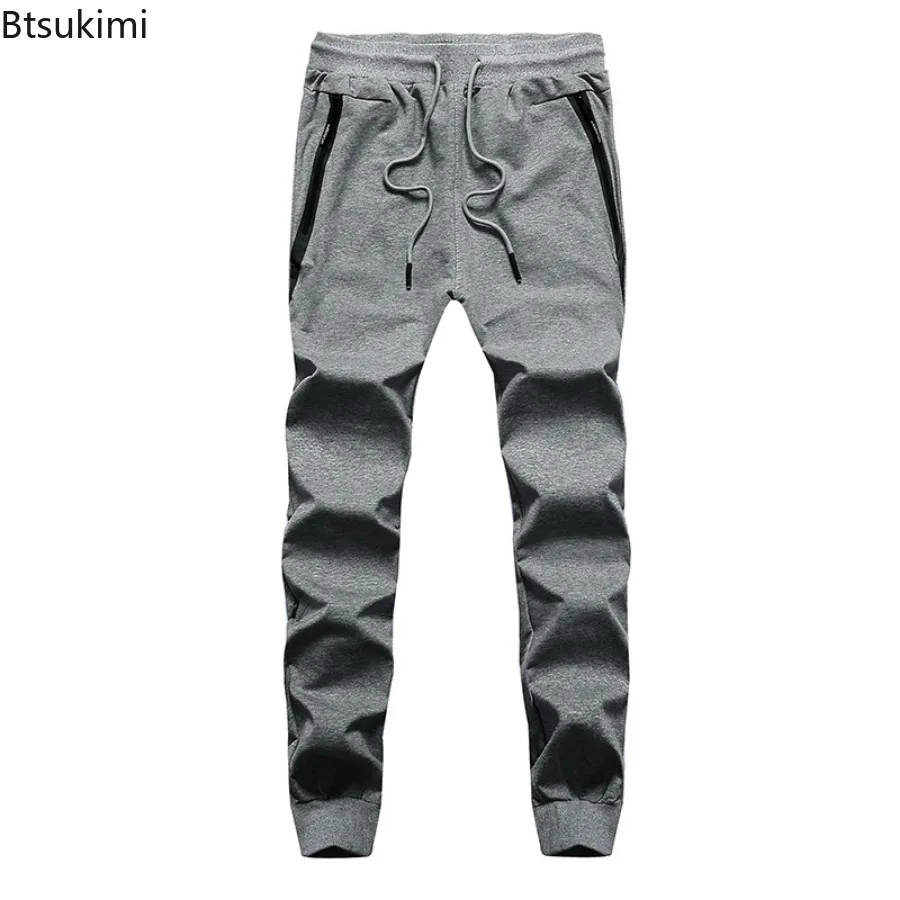 Men's Autumn Winter Fleece Sweatpants Fashion Warm Drawstring Pocket Casual Trousers Male Comfortable Loose Fitness Jogger Pants