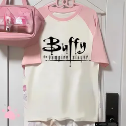 Buffy t-shirt girl Breathable Trendy Punk Grunge Pop Culture Y2k tshirt kawaii 2000s 2000s anime Grunge Psychedelic