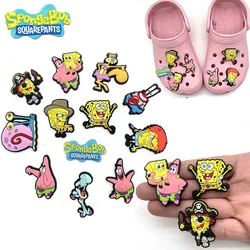 1pcs SpongeBob Shoe Buckle Anime Patrick Star Crocs Charms Cartoon Crocs Accessories Sandals Decorate Kids Party X-mas Gifts