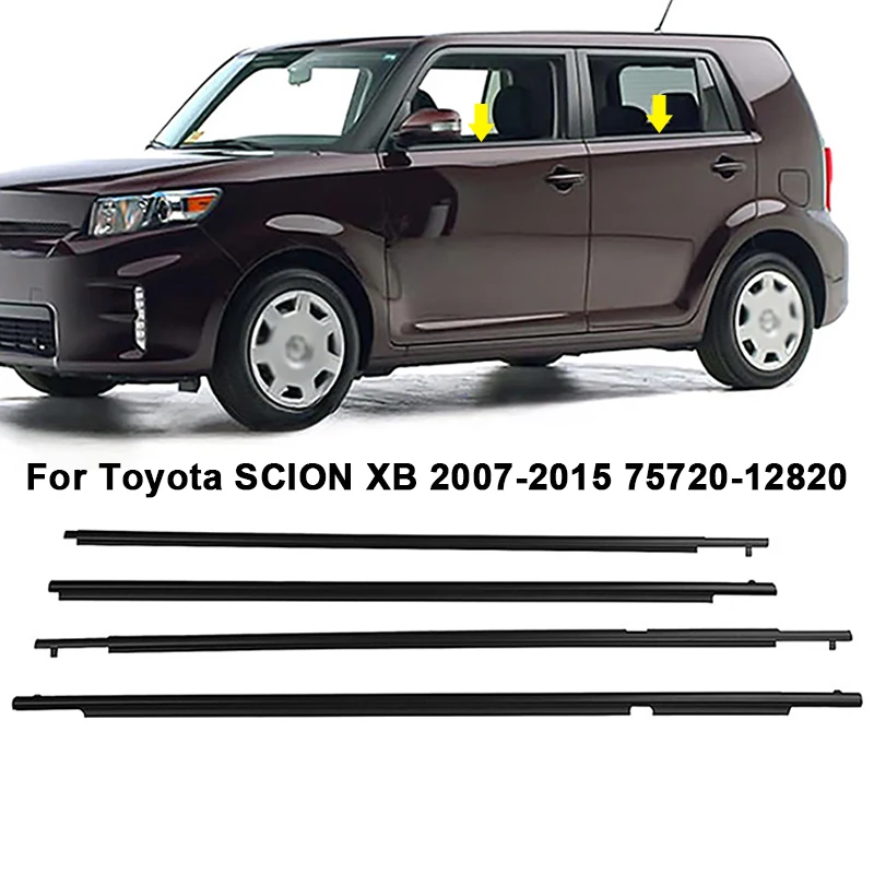 Car Side Window Weatherstrips Weather Strip Waterproof Pressure Strip Sealing For Toyota SCION XB 2007-2015 75720-12820