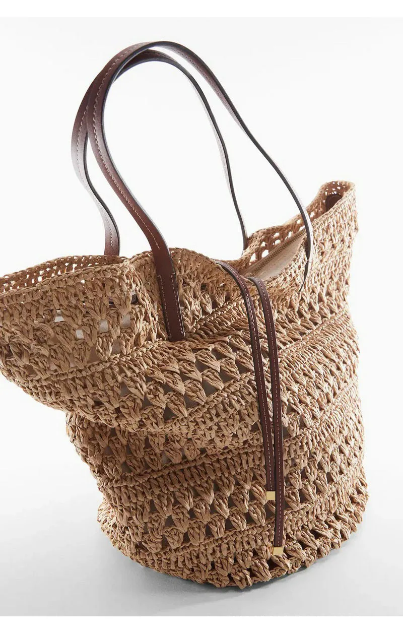 Weave Tote Bag Large Capacity Summer Beach Straw Handbag and Purse Female Bohemian Shoulder Bag for Women 2024 Ladies Travel Bag