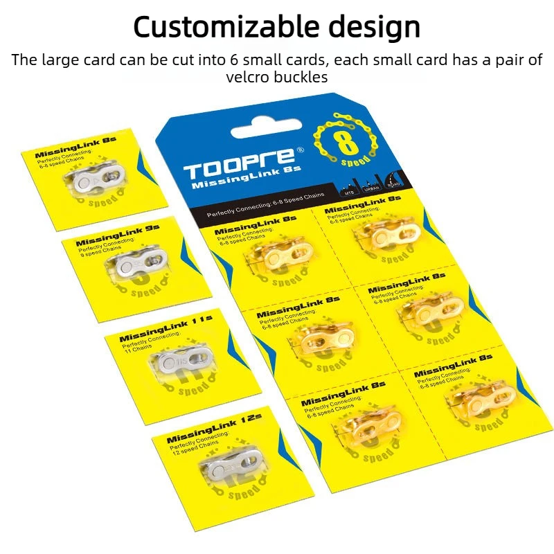 TOOPRE سلسلة دراجات وصلات سريعة الروابط السحرية الروابط المفقودة 6 أزواج لكل بطاقة الكربون الصلب لسلاسل دراجة الطريق الجبلية 6-12 سرعة