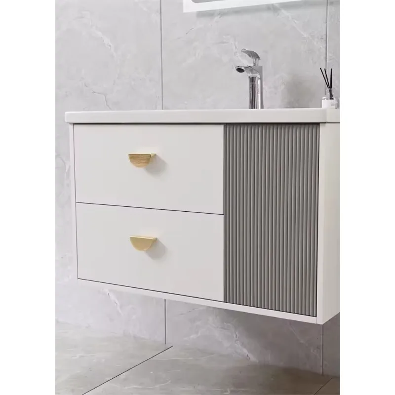 Armário de vaidade flutuante para banheiro montado na parede Armário personalizado para banheiro